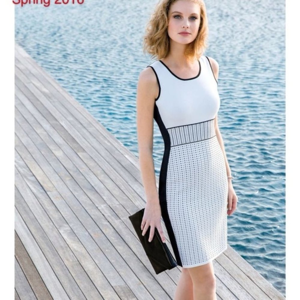 Etcetera Body Con Black White Spring Summer NWOT